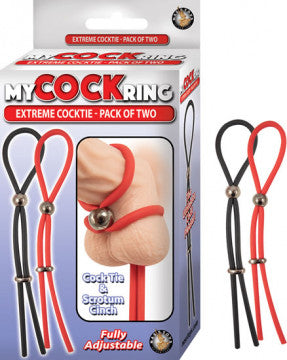 My Cockring Extreme Cocktie-Pack of Two - Black/ R