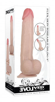 Flexskin Poseable Dildo - 9 Inch - Light