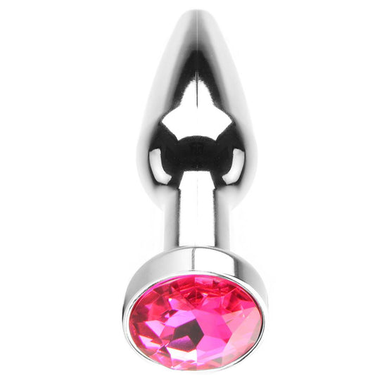 Rich R9 Silver Plug with Sparkling Sapphire in Pink