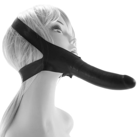 Accommodator Chin Strap Dildo in Black