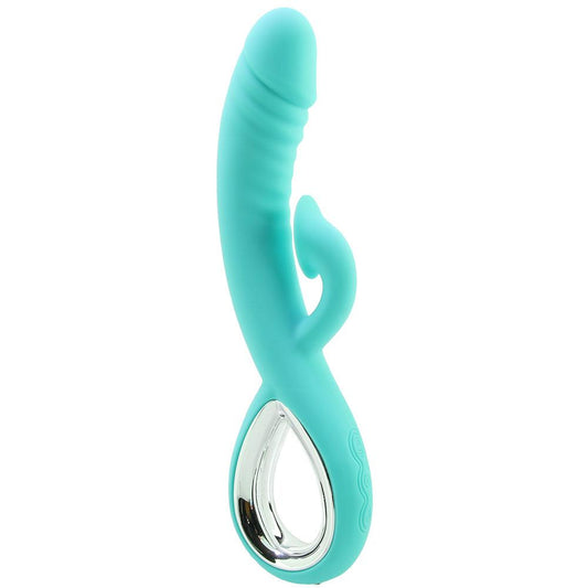 Triple Infinity Heating Rabbit Vibe with Suction in Teal