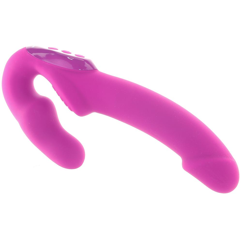 Evoke Vibrating Super-Charged Strapless Strap-On in Purple