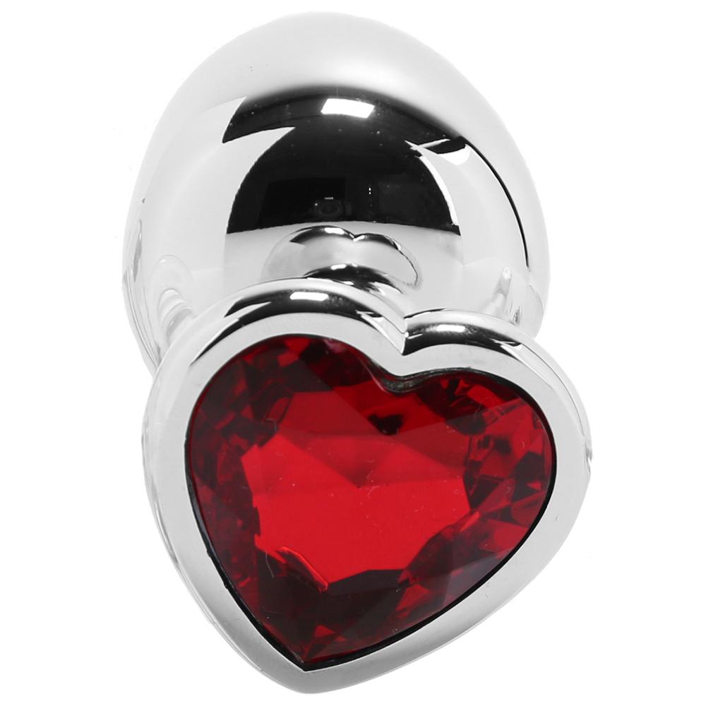 Booty Sparks Red Heart Gem Anal Plug in Medium