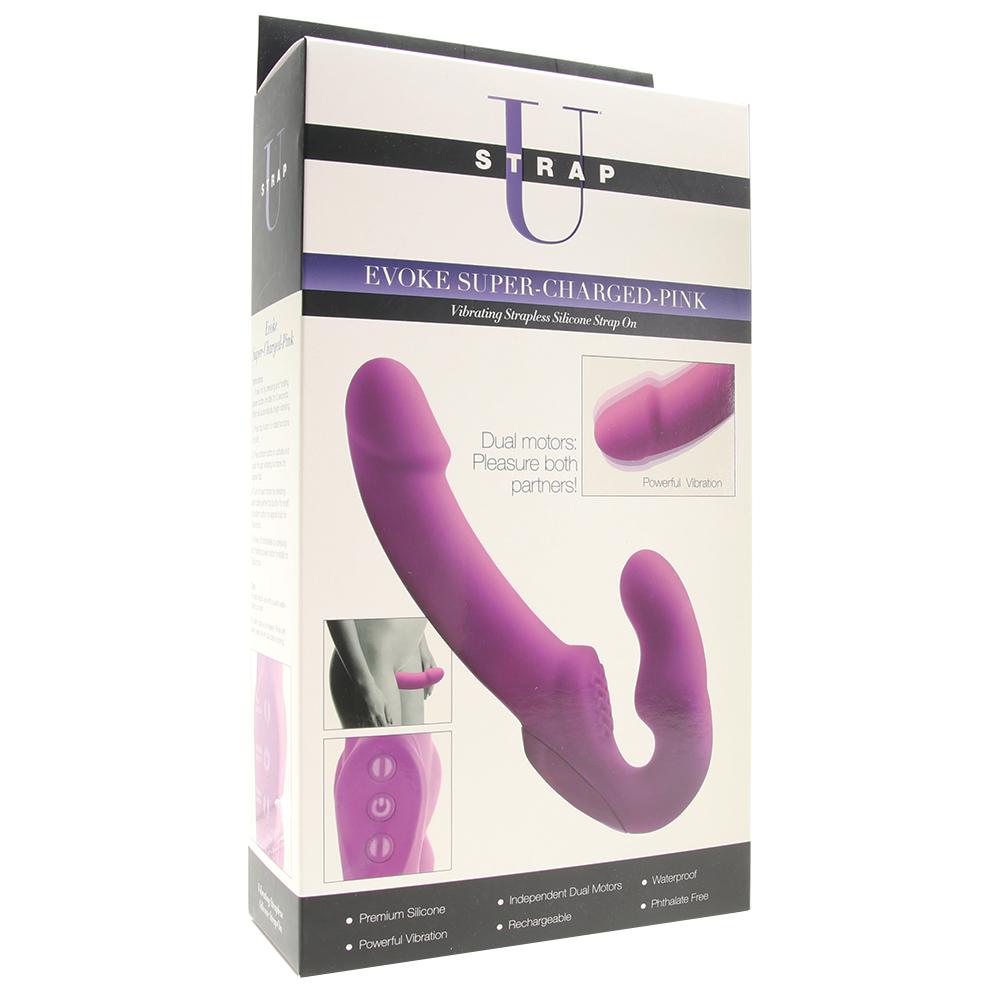 Evoke Vibrating Super-Charged Strapless Strap-On in Purple
