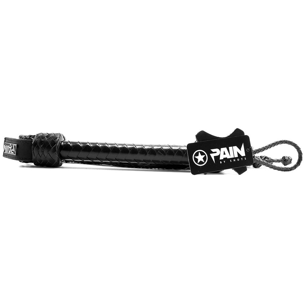 Pain Short Leather Braided Flogger in Black