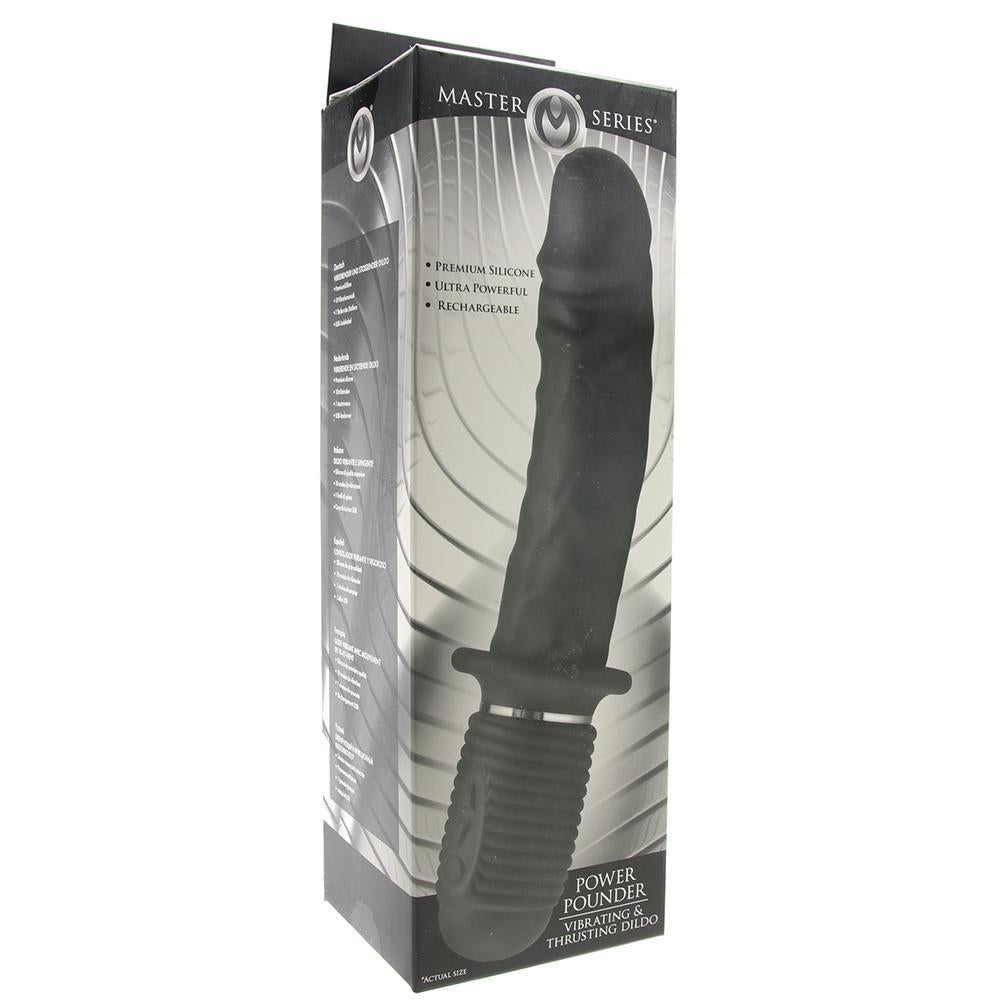 Power Pounder Vibrating & Thrusting Dildo in Black