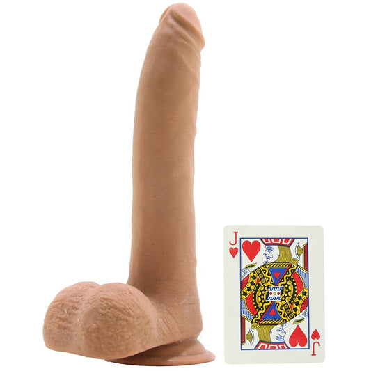 Realistic D Slim 9 Inch ULTRASKYN Ballsy Dildo in Caramel