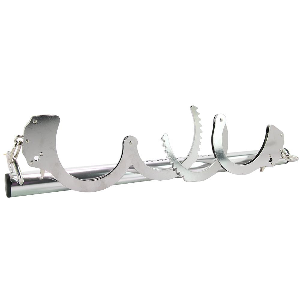 Sex & Mischief Spreader Bar with Metal Cuffs in Silver