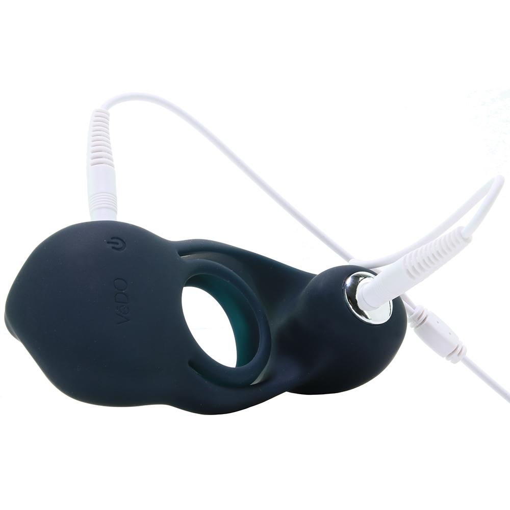 Roco Rechargeable Dual Vibrating C-Ring in Just Black