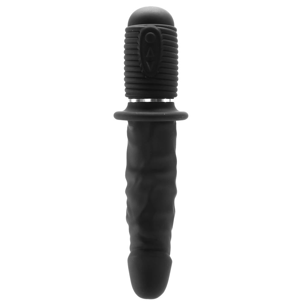 Power Pounder Vibrating & Thrusting Dildo in Black