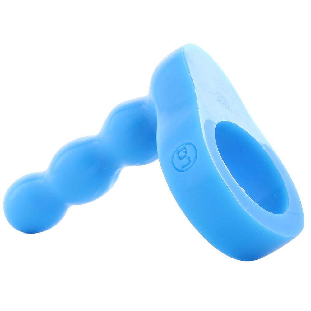 Platinum Silicone The Double Dip 2 Cock Ring Plug in Blue
