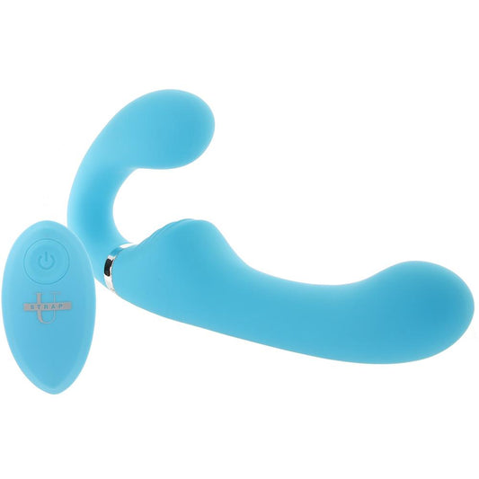 Strap U Mighty Rider Strapless Strap-On Vibe in Blue
