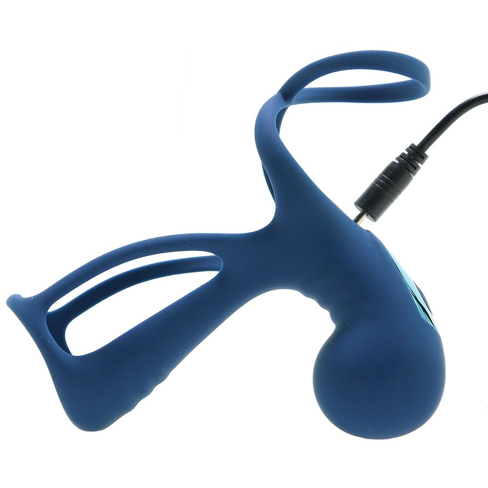 Renegade Gladiator Vibrating Penis Harness in Blue