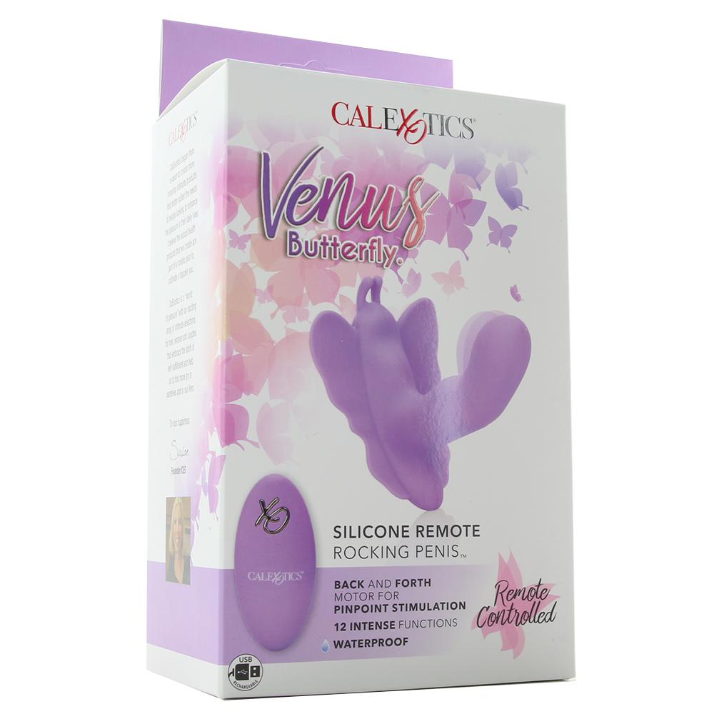 Venus Butterfly Remote Rocking Penis Vibe in Purple