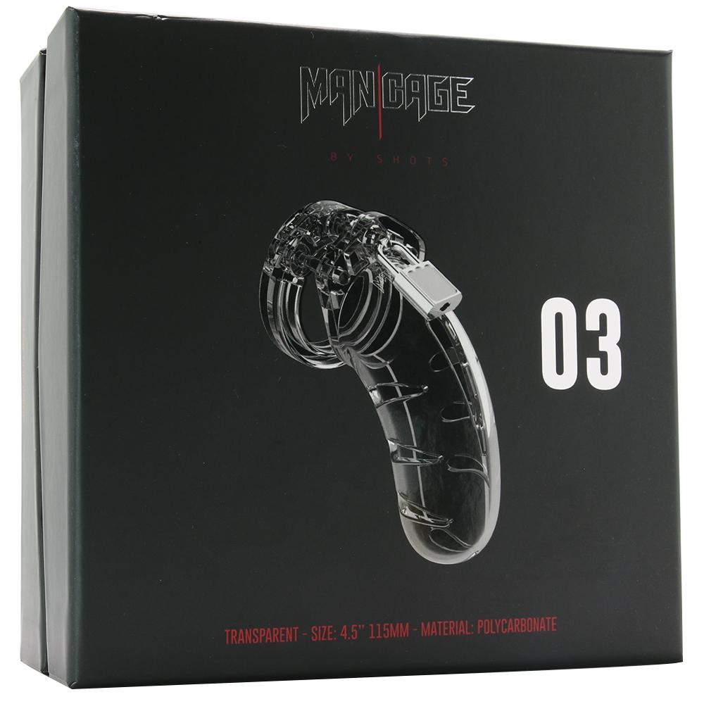 ManCage 03 4.5 Inch Chastity Device in Clear