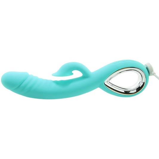 Triple Infinity Heating Rabbit Vibe with Suction in Teal