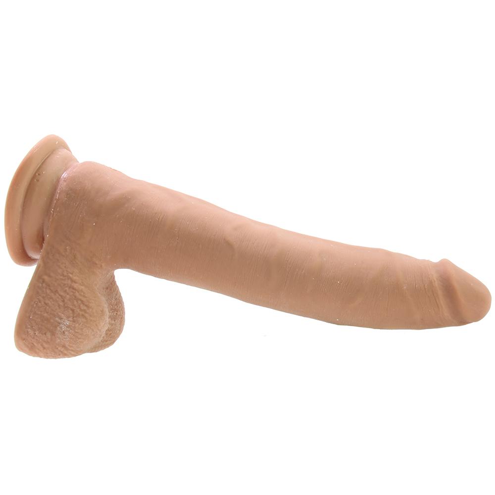 Realistic D Slim 9 Inch ULTRASKYN Ballsy Dildo in Caramel