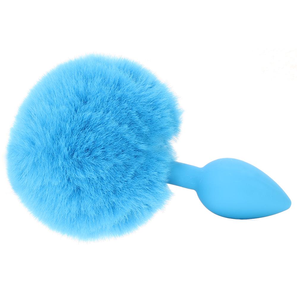 Bunny Tail Beginner Silicone Butt Plug in Blue