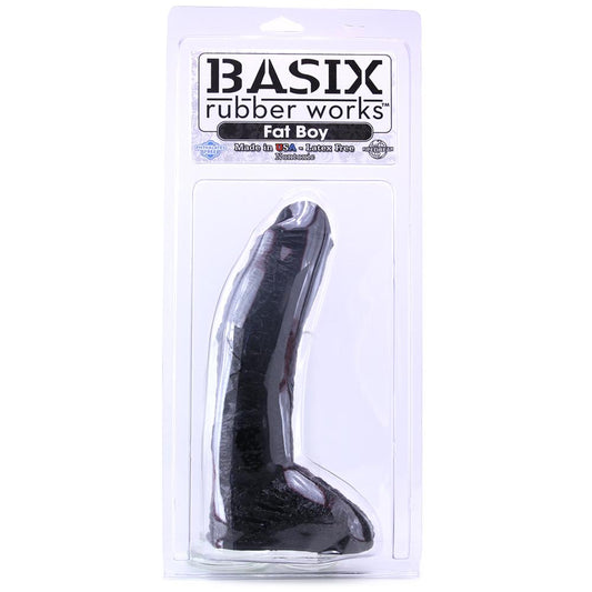 Basix 10 Inch Fat Boy Dildo in Black