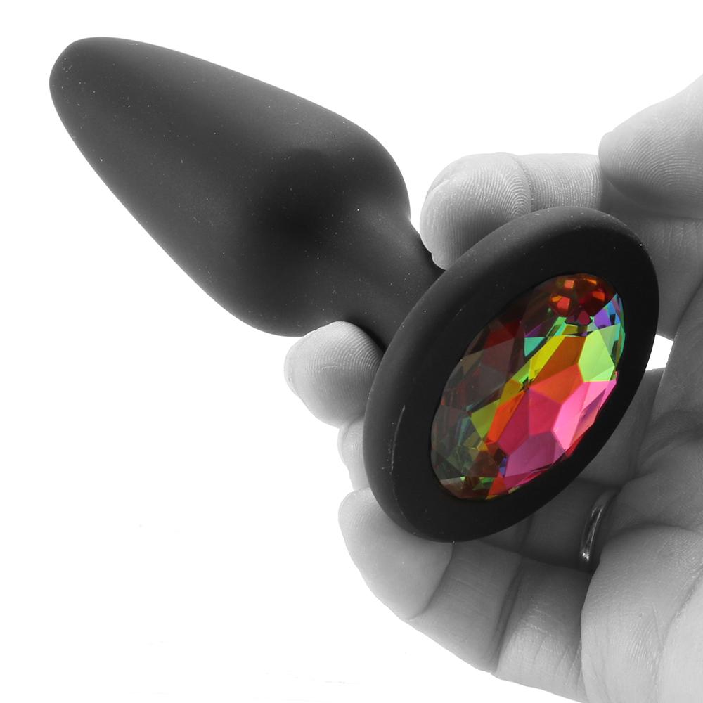 Glams Rainbow Gem Silicone Butt Plug