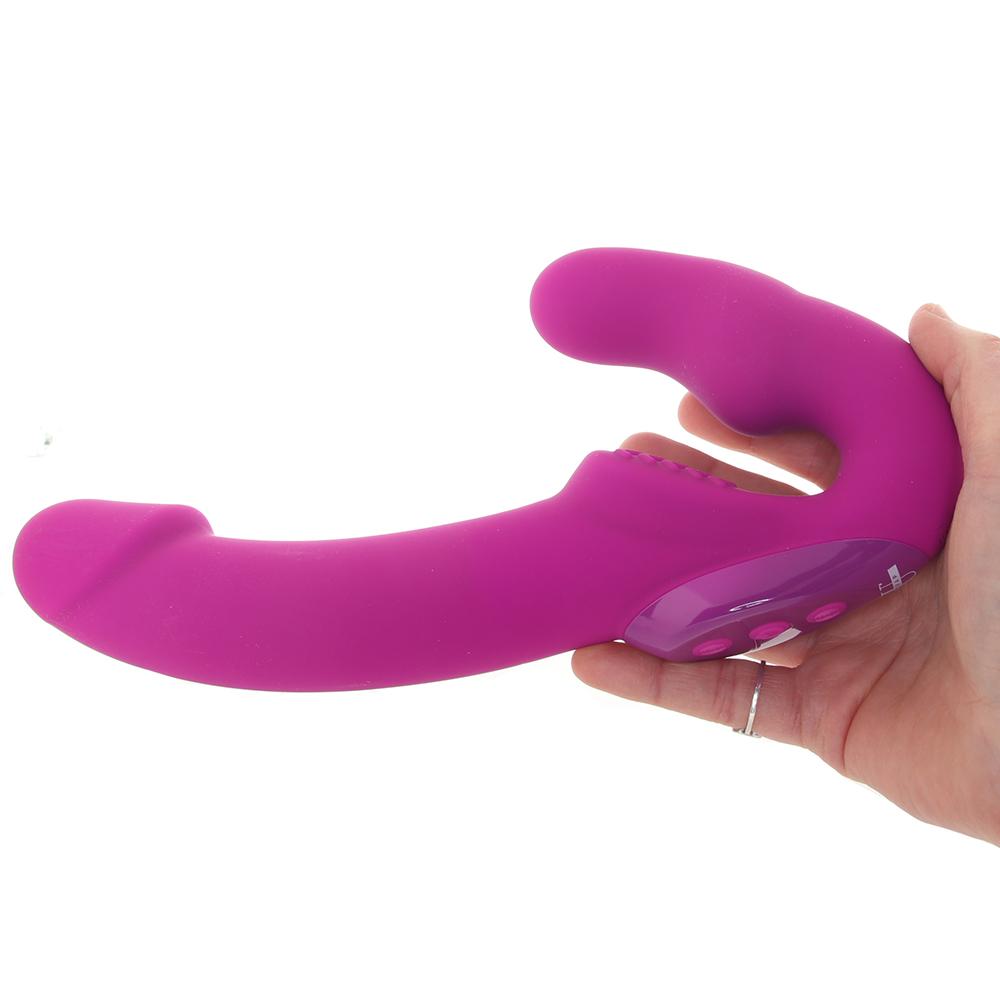 Evoke Vibrating Super-Charged Strapless Strap-On in Purple