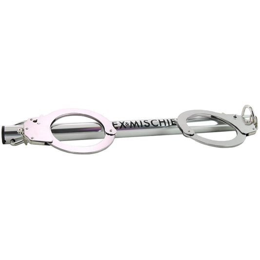 Sex & Mischief Spreader Bar with Metal Cuffs in Silver