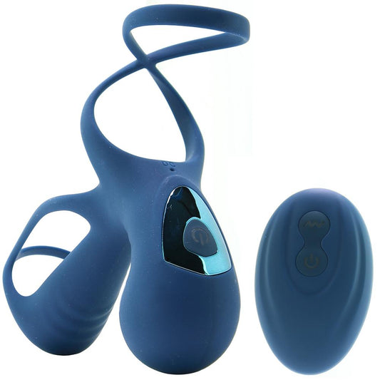 Renegade Gladiator Vibrating Penis Harness in Blue