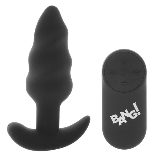 Bang! 21X Vibrating Swirl Remote Plug in Black