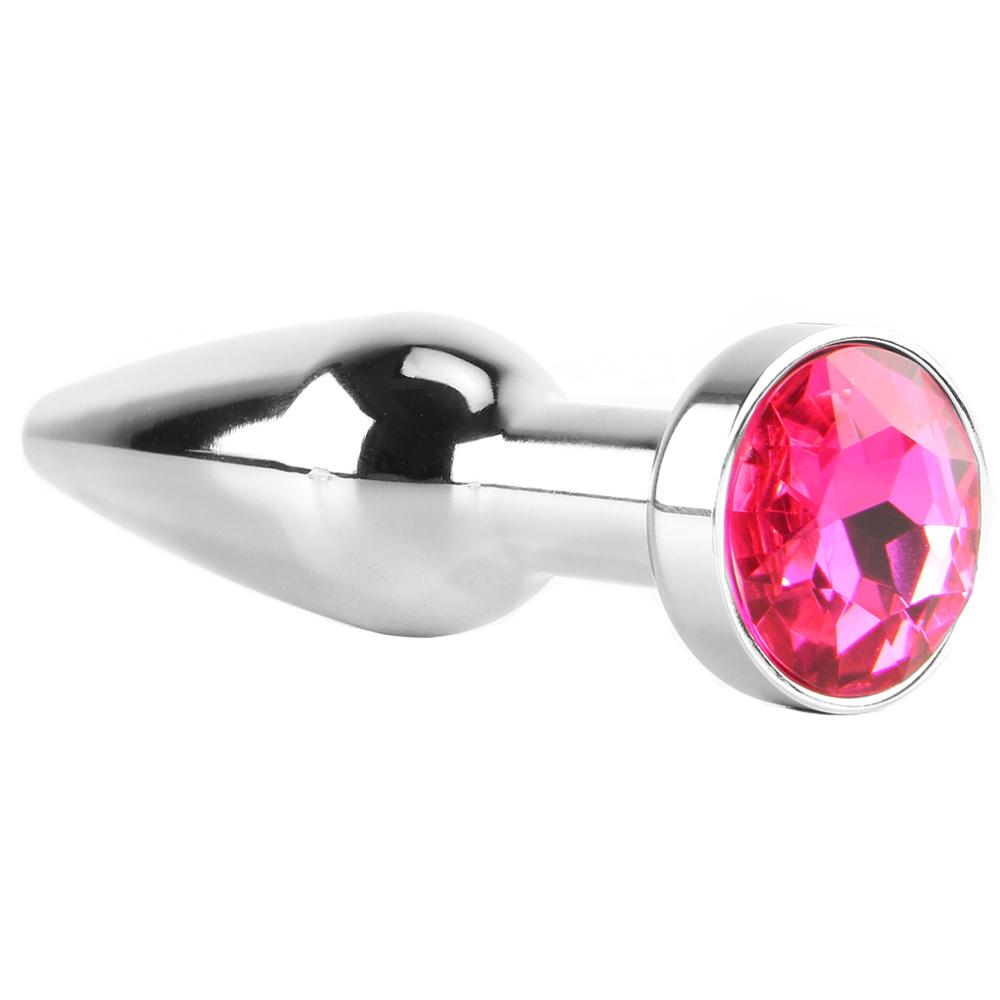 Rich R9 Silver Plug with Sparkling Sapphire in Pink