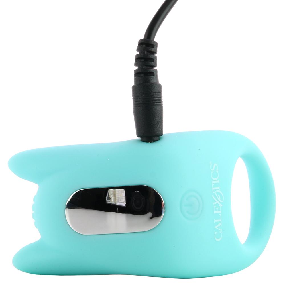 Dual Exciter Enhancer Vibrating Cock Ring in Teal