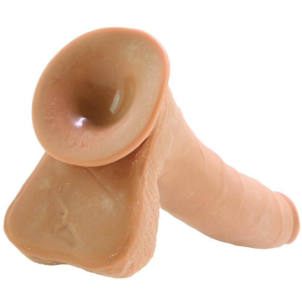 Realistic D Slim 9 Inch ULTRASKYN Ballsy Dildo in Caramel