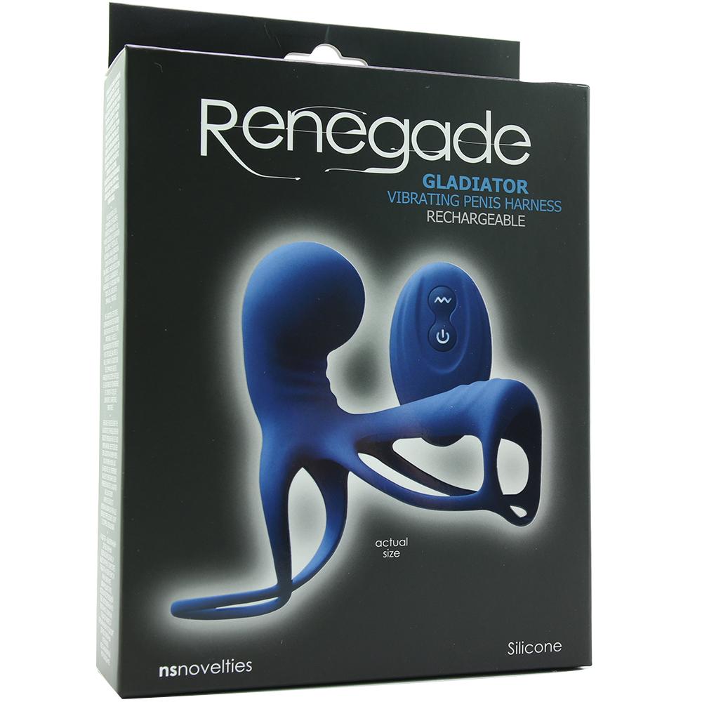 Renegade Gladiator Vibrating Penis Harness in Blue