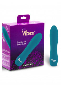 Vivacious - Teal blue- Intense 10-Function Bullet