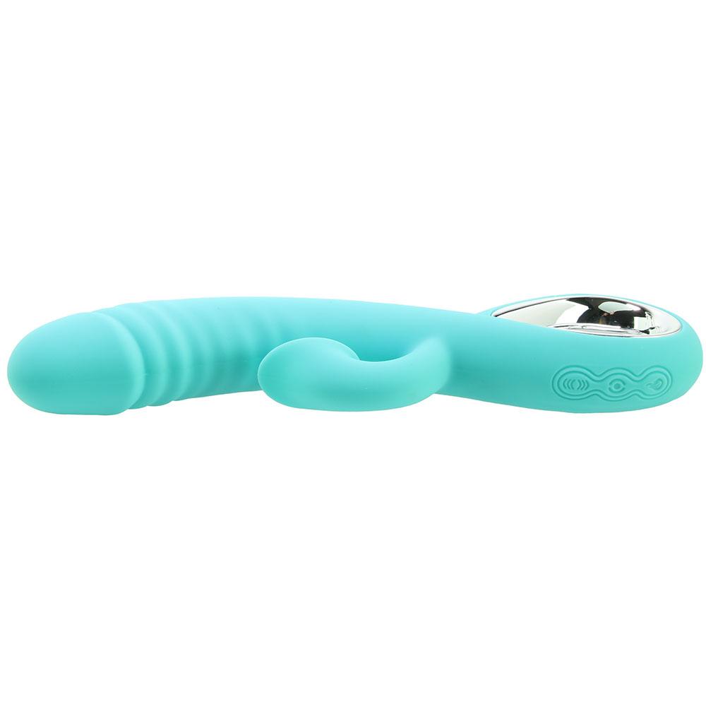 Triple Infinity Heating Rabbit Vibe with Suction in Teal