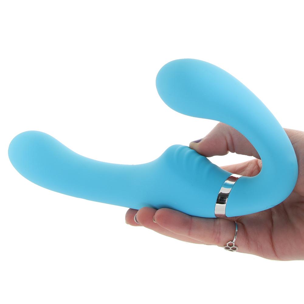 Strap U Mighty Rider Strapless Strap-On Vibe in Blue