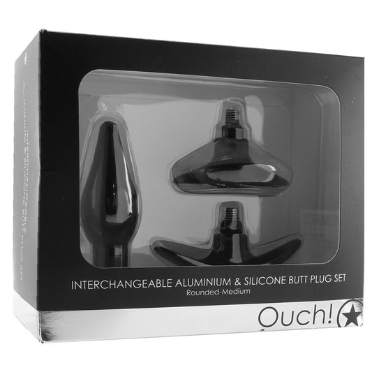 Ouch! Interchangeable Pointed Butt Plug Set in Medium