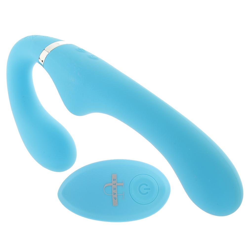 Strap U Mighty Rider Strapless Strap-On Vibe in Blue