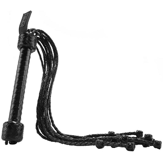 Pain Short Leather Braided Flogger in Black