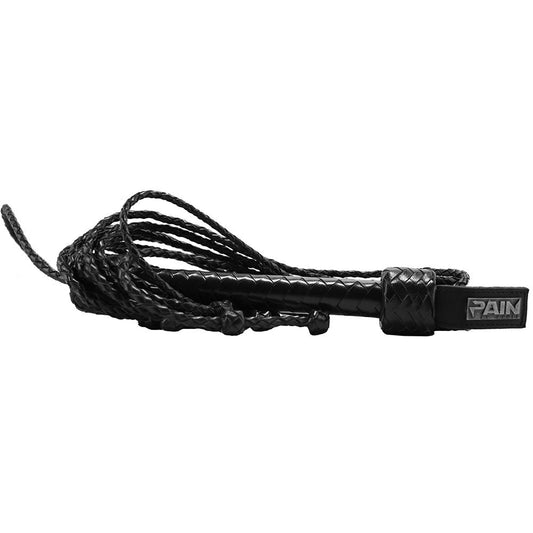 Pain Short Leather Braided Flogger in Black