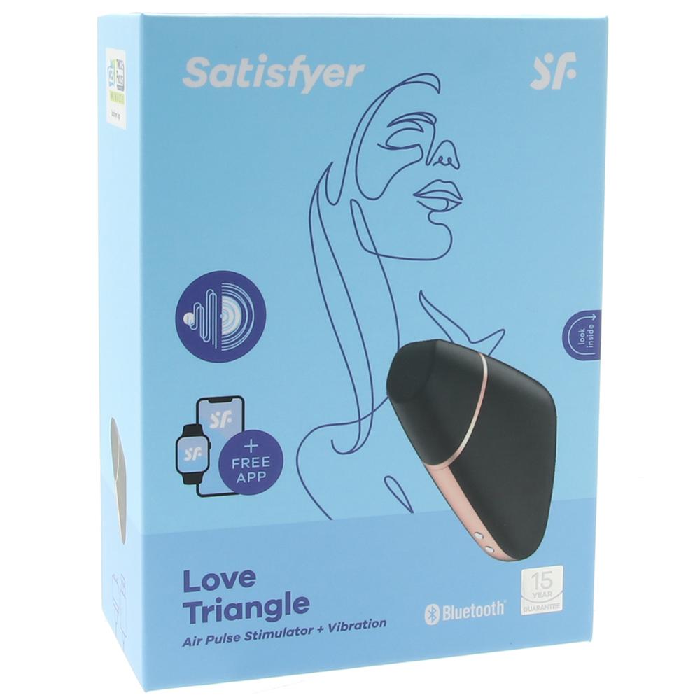 Love Triangle Air Pulse Stimulator + Vibration in Black