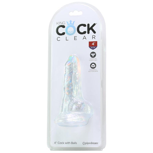 King Cock 4 Inch Clear Cock with Balls